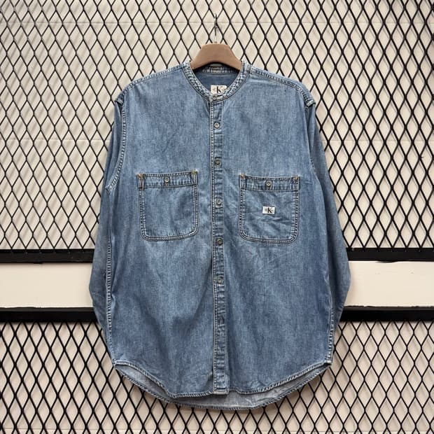 90s 캘빈클라인 진스 데님 셔츠 메이드인 홍콩 연청