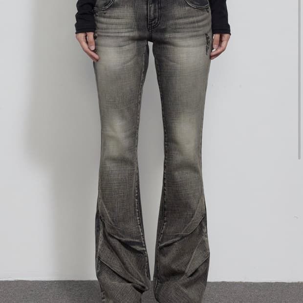 보헤미안서울 DAMAGE GRAY BOOTCUT, GRAY