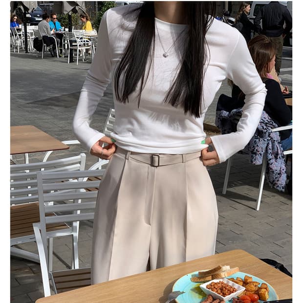 트렌디어패럴 리미스 티 화이트 기본긴팔