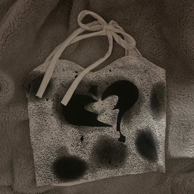 빈티지 프린팅 홀터넥 나시탑