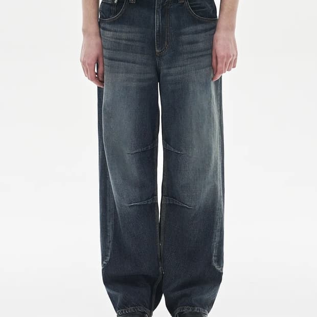 [1] 노운 커브드 라인 데님 팬츠 noun curved denim