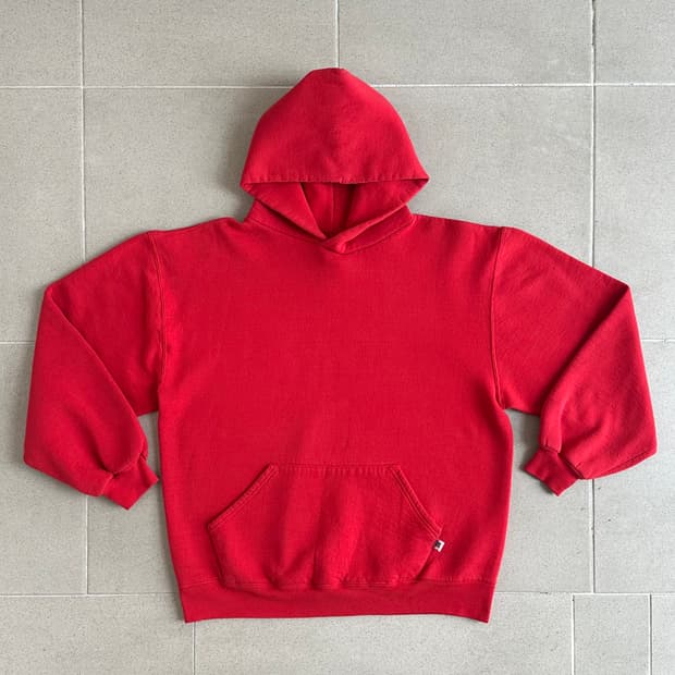 90s 빈티지 러셀 후드 레드 L USA