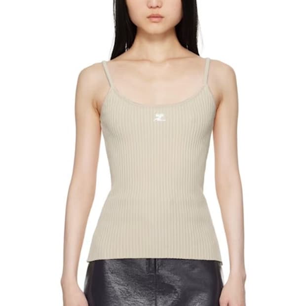 꾸레쥬 니트 나시 베이지 m 