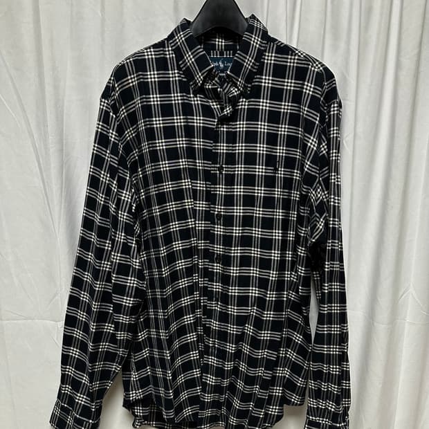 no.159 폴로 랄프로렌 블랙 타탄 체크 셔츠 xl