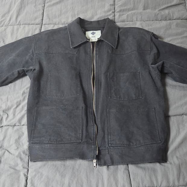 에스파이 WASHED CANVAS WORK JACKET 빈티지 블랙
