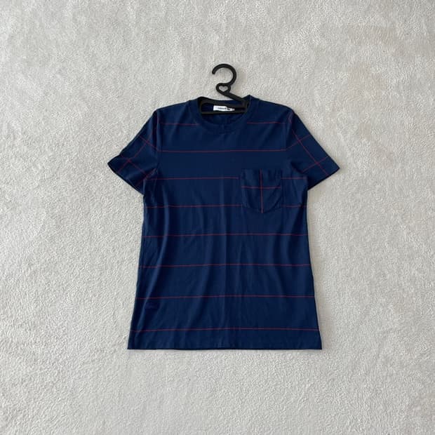 95 라코스테 여성 네이비 반팔티셔츠 36