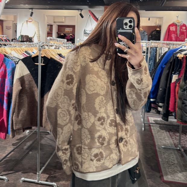 missoni 미쏘니 플라워 패턴 자켓 가디건 울 니트 46