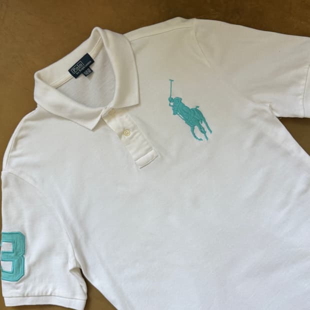 폴로 랄프로렌 민트 빅포니 화이트 카라 반팔티 