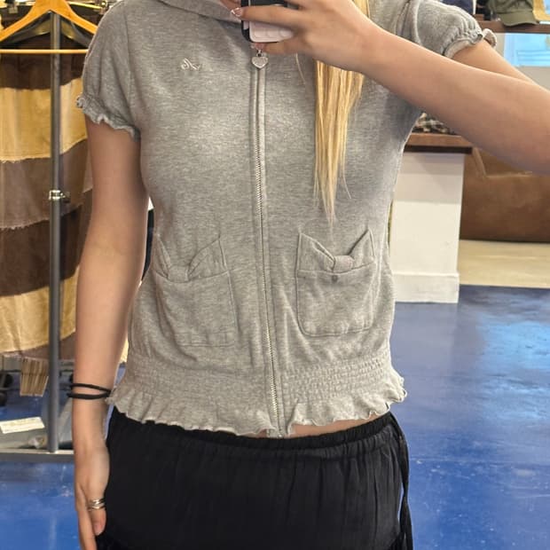 Jpn vtg 엔젤 블루 하프 후드