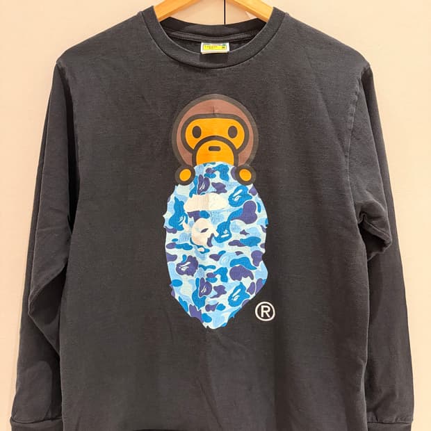 [M] 베이프(BAPE) 베이비마일로 블루 카모 롱스리브