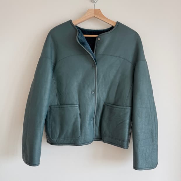 칼 라거펠트(KARL LAGERFELD) 리버시블 레더&밍크 자켓