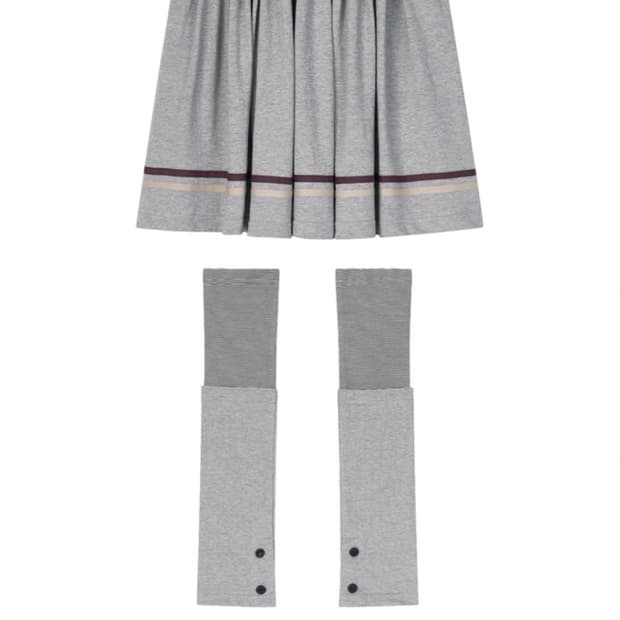 JERSEY DOUBLE TAPE WARMER SKIRT_MELANGE