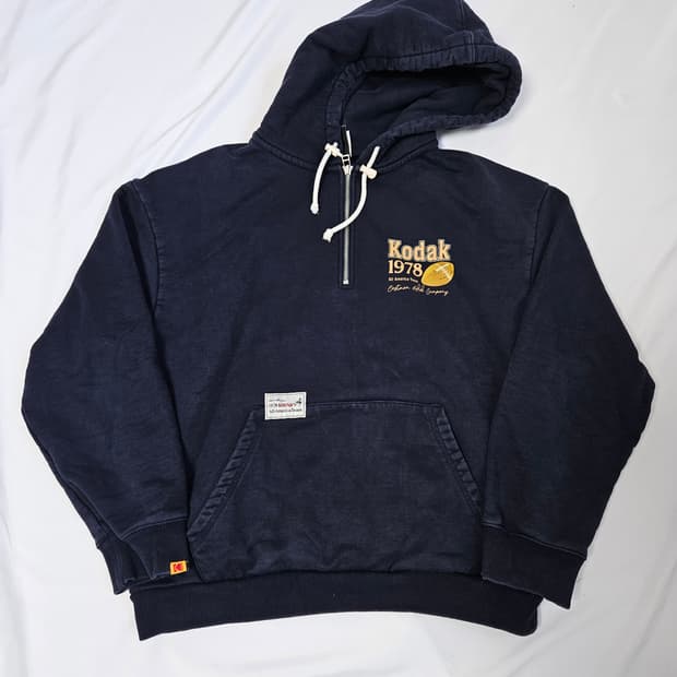 코닥 어패럴 컬러트랙 고중량 후드티 하프집업 후디 스트링 L 남여공용