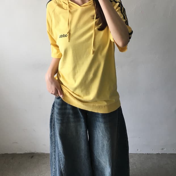 아디다스 사이드라인 후드반팔티