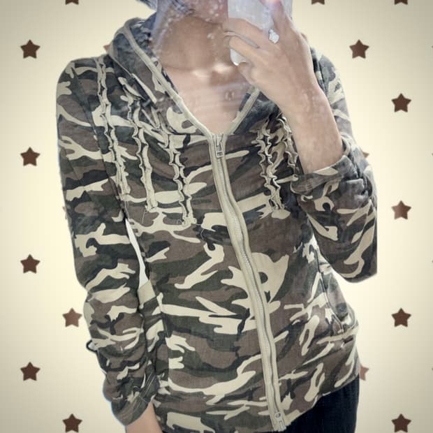 Lugiva 일본 빈티지 밀리터리 패턴 집업 갸루 y2k