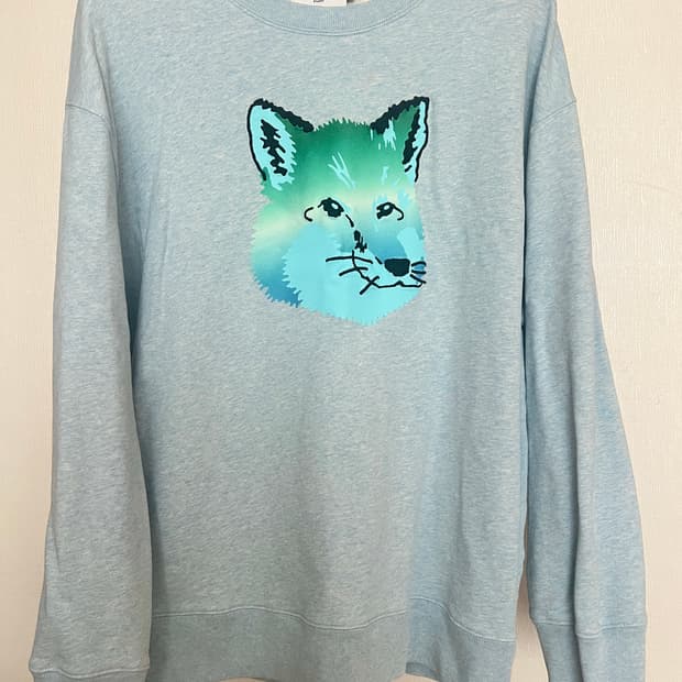 메종 키츠네 그라데이션 빅 폭스 헤드 스웨트셔츠 XL