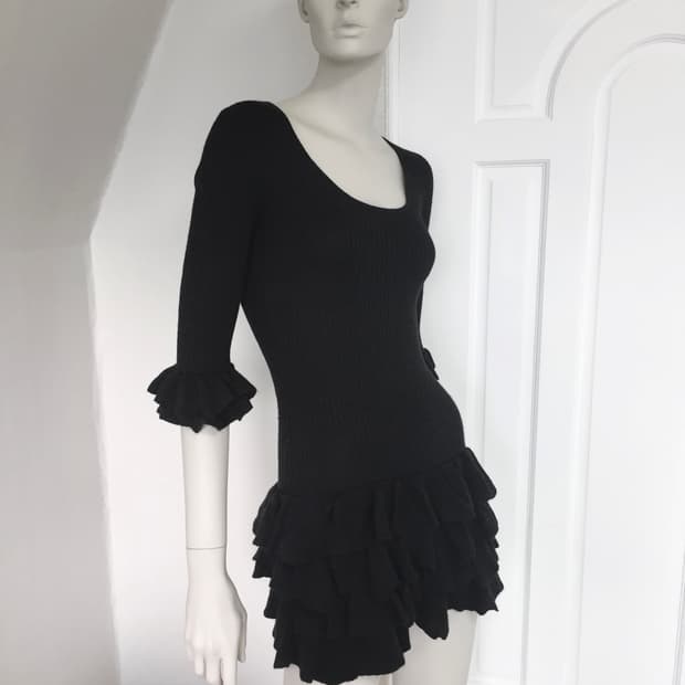 Japanese Ruffled Knit Dress