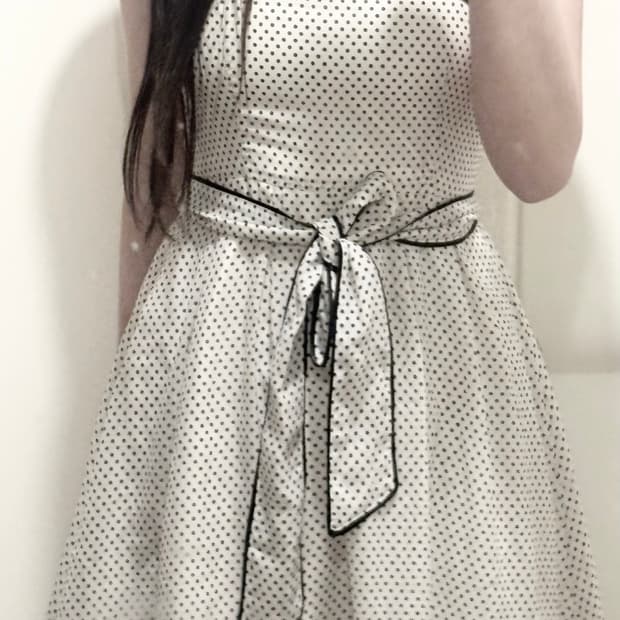 화이트 도트 원피스(일본빈티지)