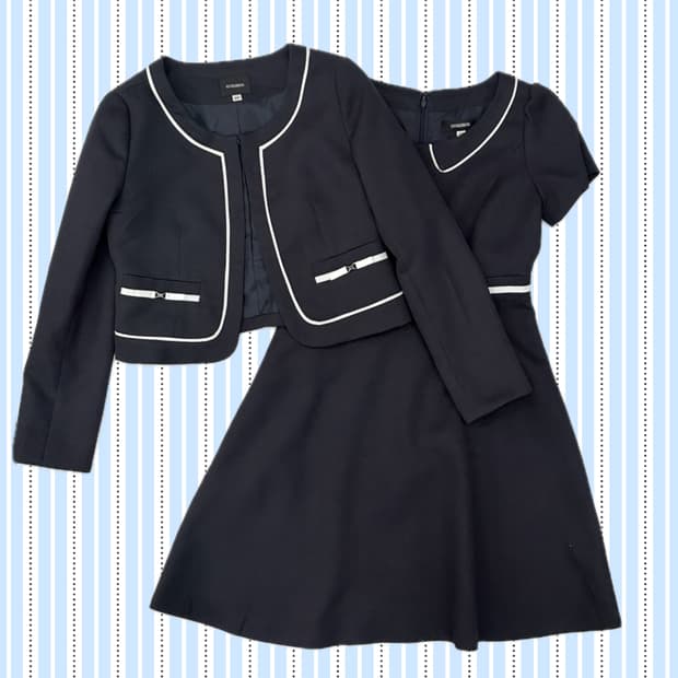 👜ONEIROS 네이비 정장 투피스 셋업👜자켓 원피스 고갸루 베이직