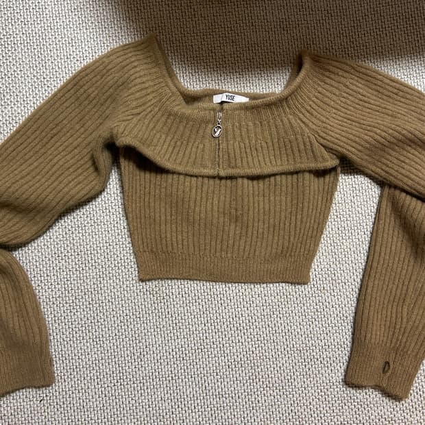 유즈 Yuse 폭스 라쿤 볼레로 니트탑