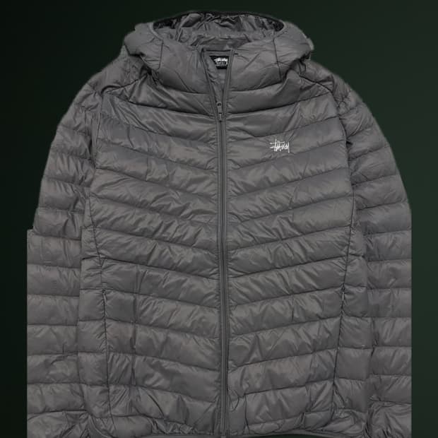 스투시 그레이 경량 패딩