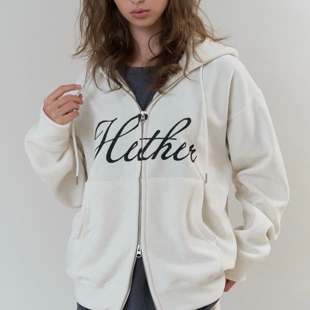 (새상품/택) 헤더먼트 보아 후드 집업 크림 boa hoodie