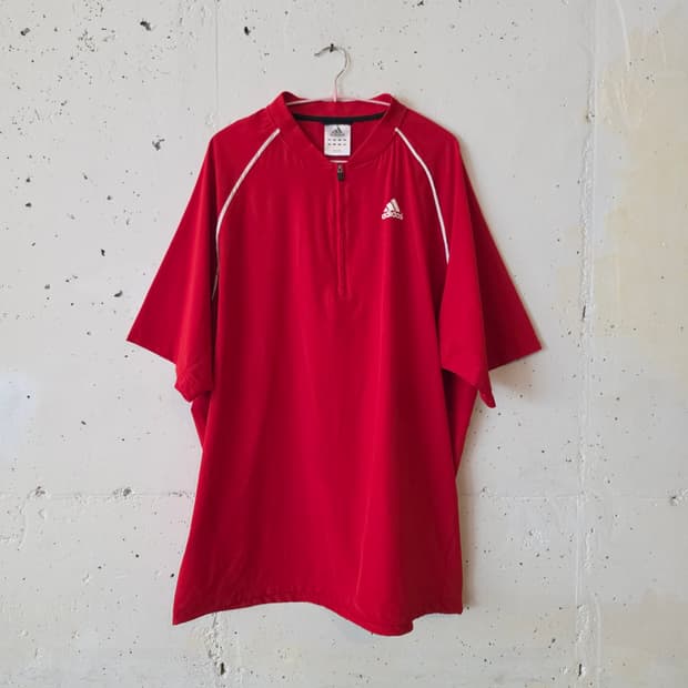 아디다스 레드 반팔 아노락 바람막이 져지 ~2xl 새상품급