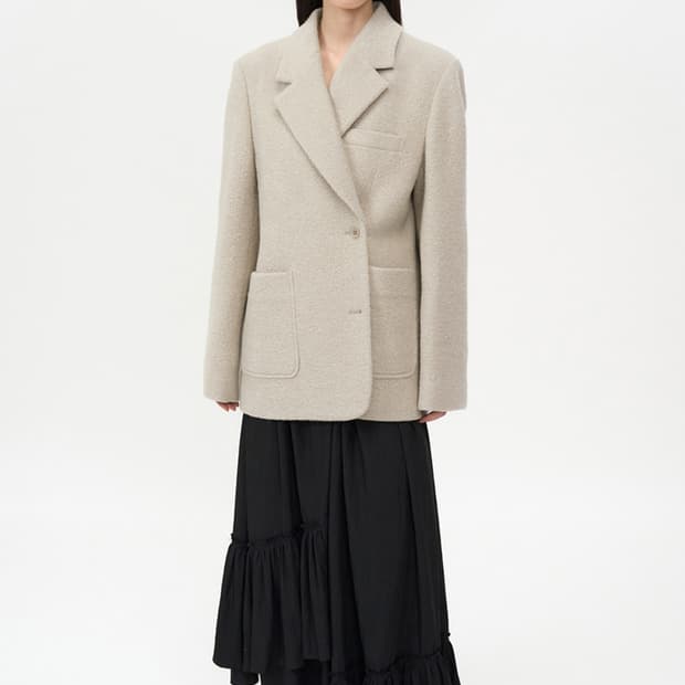 인사일런스 우먼 부클 투웨이 자켓 BEIGE M