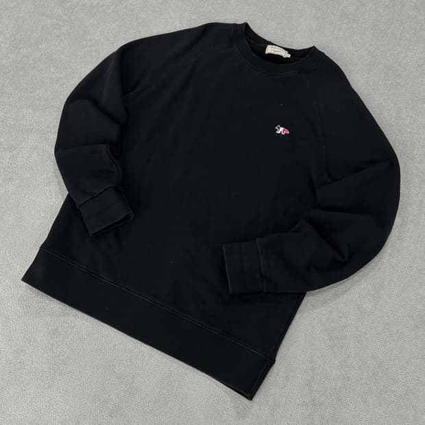 메종키츠네 폭스 패치 맨투맨 블랙 XL