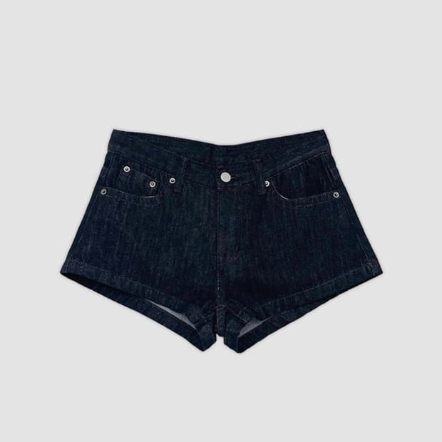 논페이드 생지 데님 마이크로 숏 팬츠