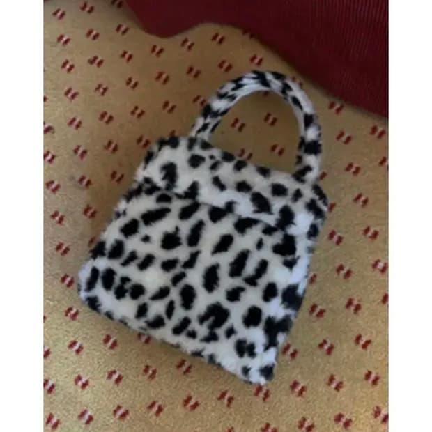 freckle seoul 레오파드 퍼 토트백