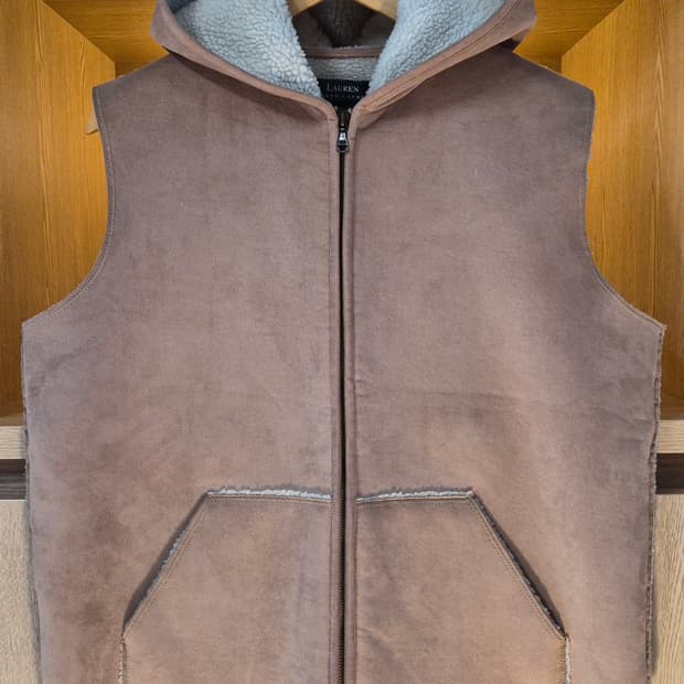 90s
LAUREN Fleece Hoodie Zip-Up Vest (L)