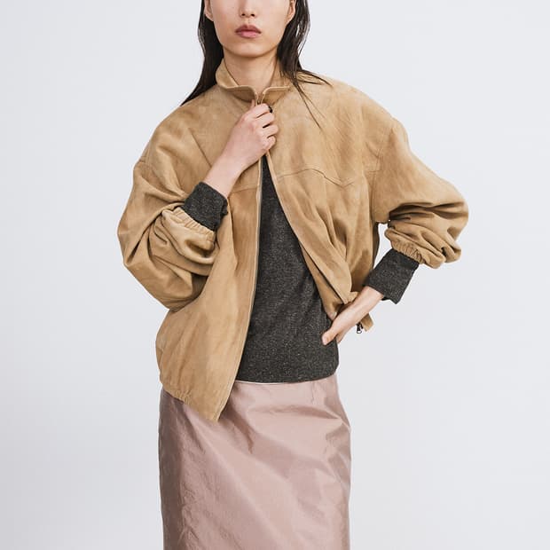 렉토 RECTO 스웨이드 헤링턴 자켓 점퍼 베이지