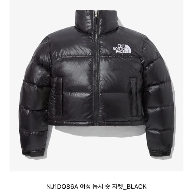 노스페이스 눕시 숏 패딩 여성 블랙