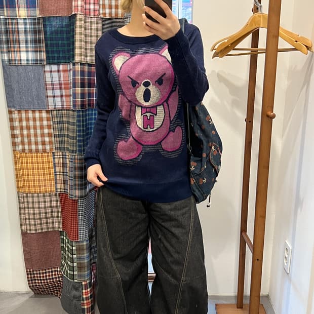 히스테릭글래머 퍽베어 네이비니트