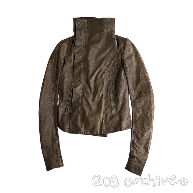 릭오웬스 여성 하이넥 램스킨 자켓