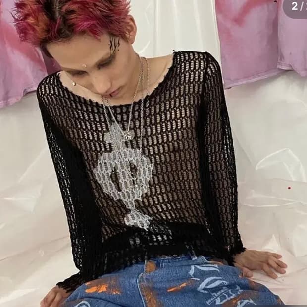 스쿠읏 핸드미다운즈 DATA DRAIN MESH 메쉬 망사 그물 니트 S
