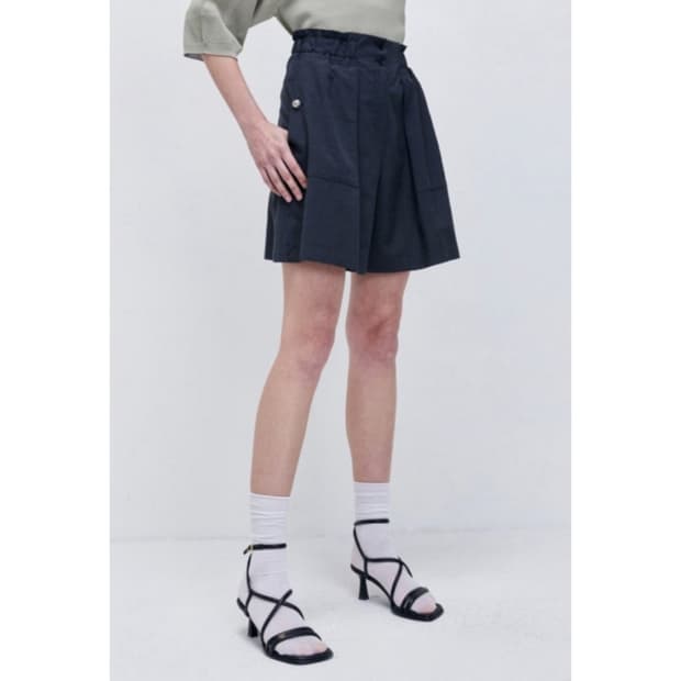 시스템 린넨 블렌드 밴딩 쇼츠