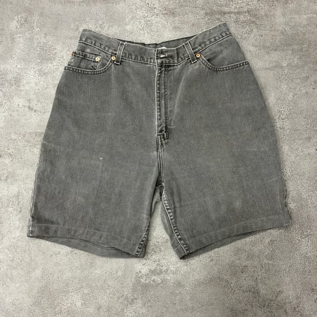 00s 리바이스 550 블랙 데님 반바지