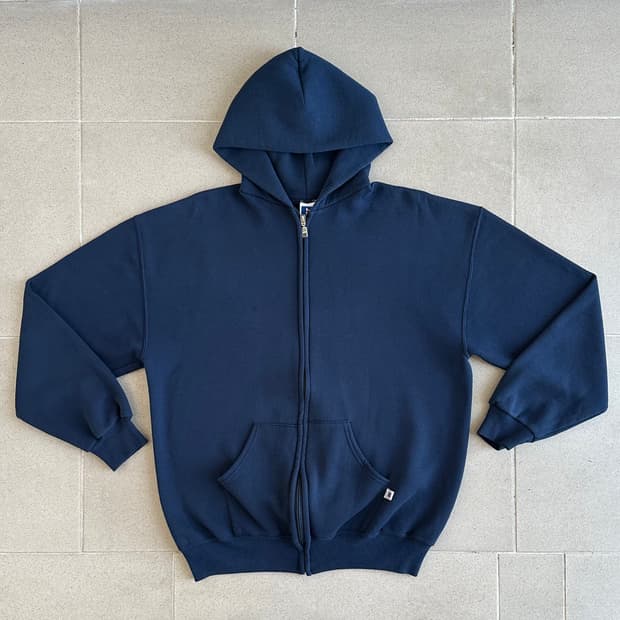90s 빈티지 러셀 후드집업 네이비 XL USA