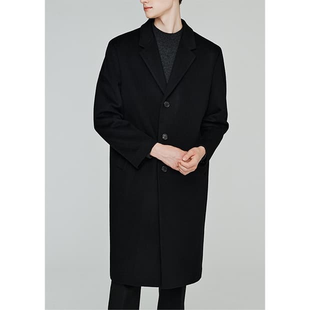 더니트컴퍼니 캐시미어블렌드 싱글 체스터 롱코트 S