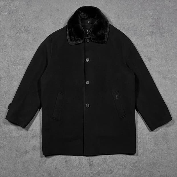 90's 입생로랑 울 캐시미어 하프코트