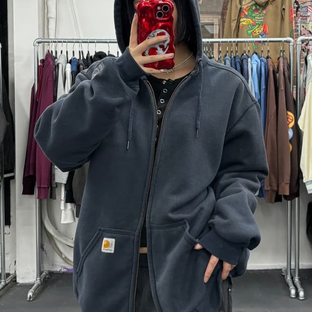 칼하트 써멀 네이비 후드집업