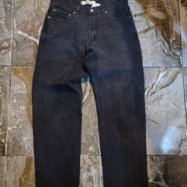 리바이스 550 흑청 와이드 데님 팬츠