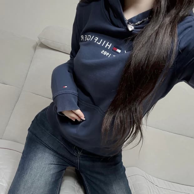 타미힐피거 네이비 후드