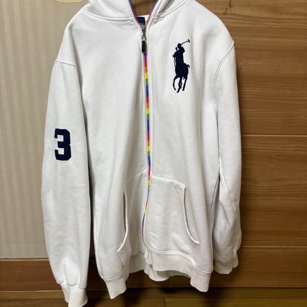 폴로 빅포니 후드집업 화이트