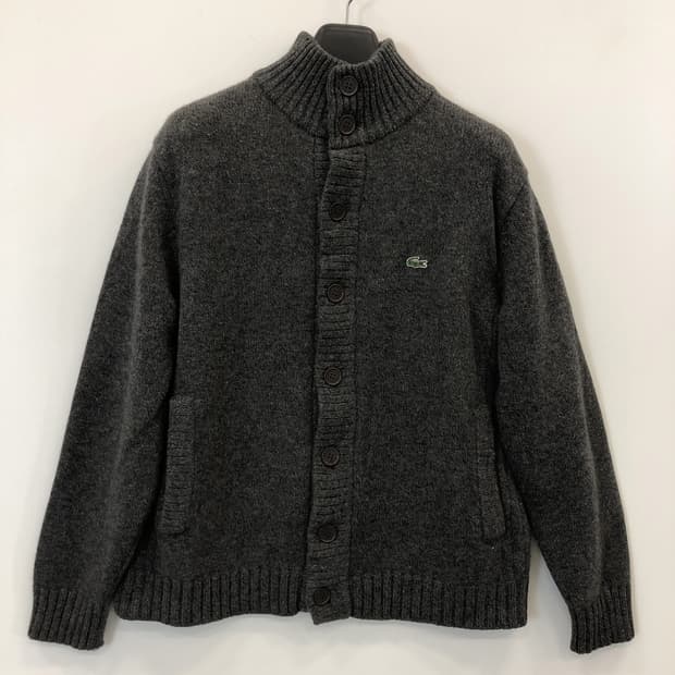 라코스테 울 100% 패치로고 니트가디건 100