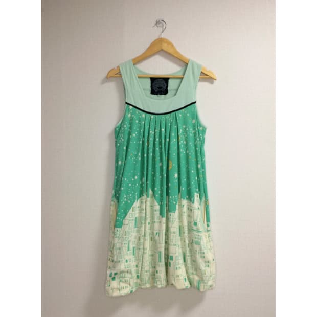 Scolar 스칼라 별 패턴 민트 벌룬 원피스