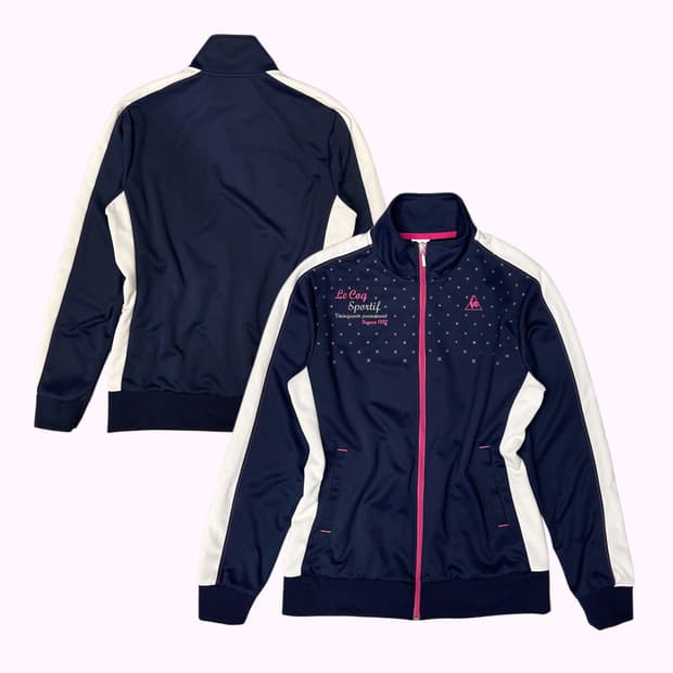 navy pink logo y2k jersey