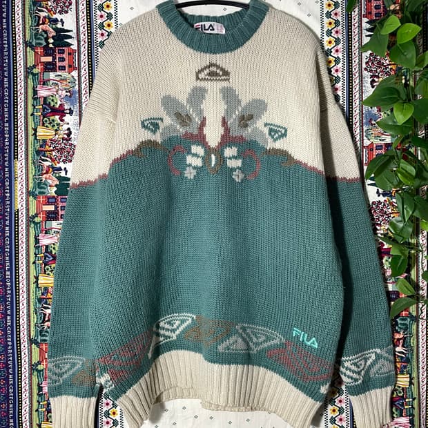 italy old fila wool sweater